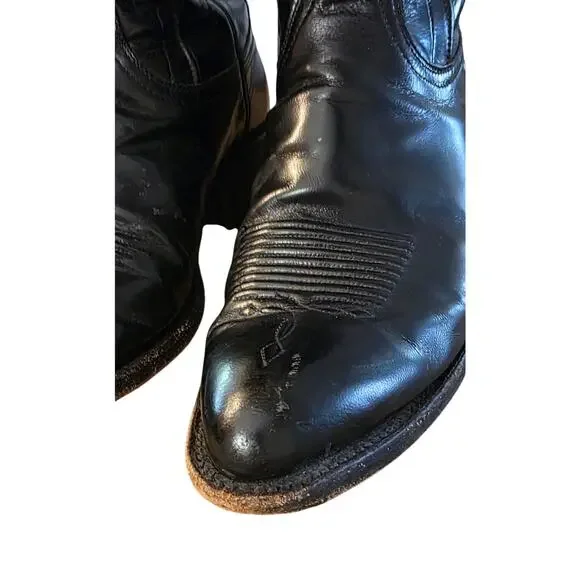 Lucchese Men's Classic Goat Skin Black Boots Size 10 - Picture 3 of 15